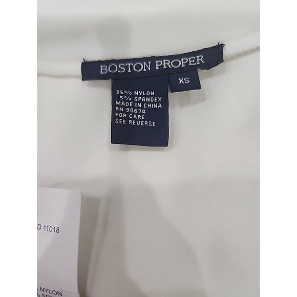 Boston Proper White Sleeveless  Knee Length Sheath Dress XS NWT wedding Shower - Picture 6 of 8